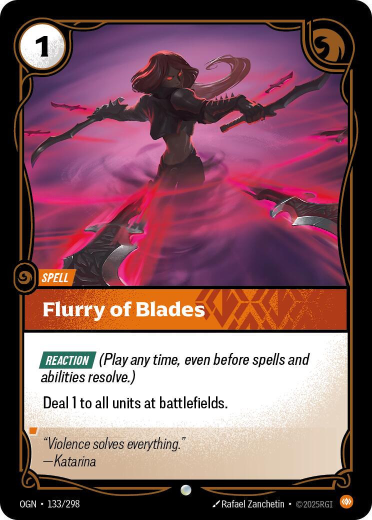 Flurry of Blades 133 - Riftbound League of Legends OGN kart görseli