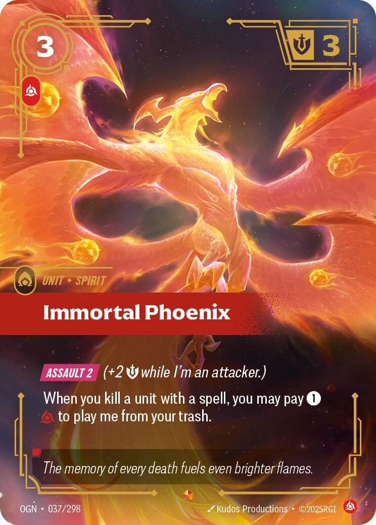 Immortal Phoenix 37 - Riftbound League of Legends OGN kart görseli