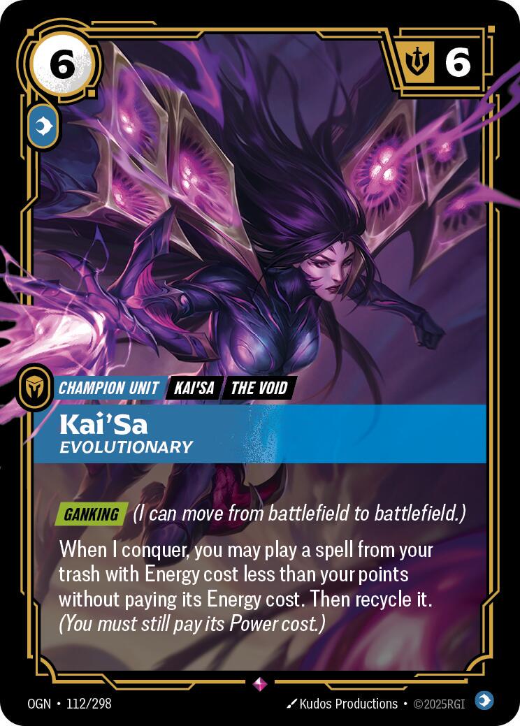 KaI'Sa - Evolutionary 112 - Riftbound League of Legends OGN kart görseli