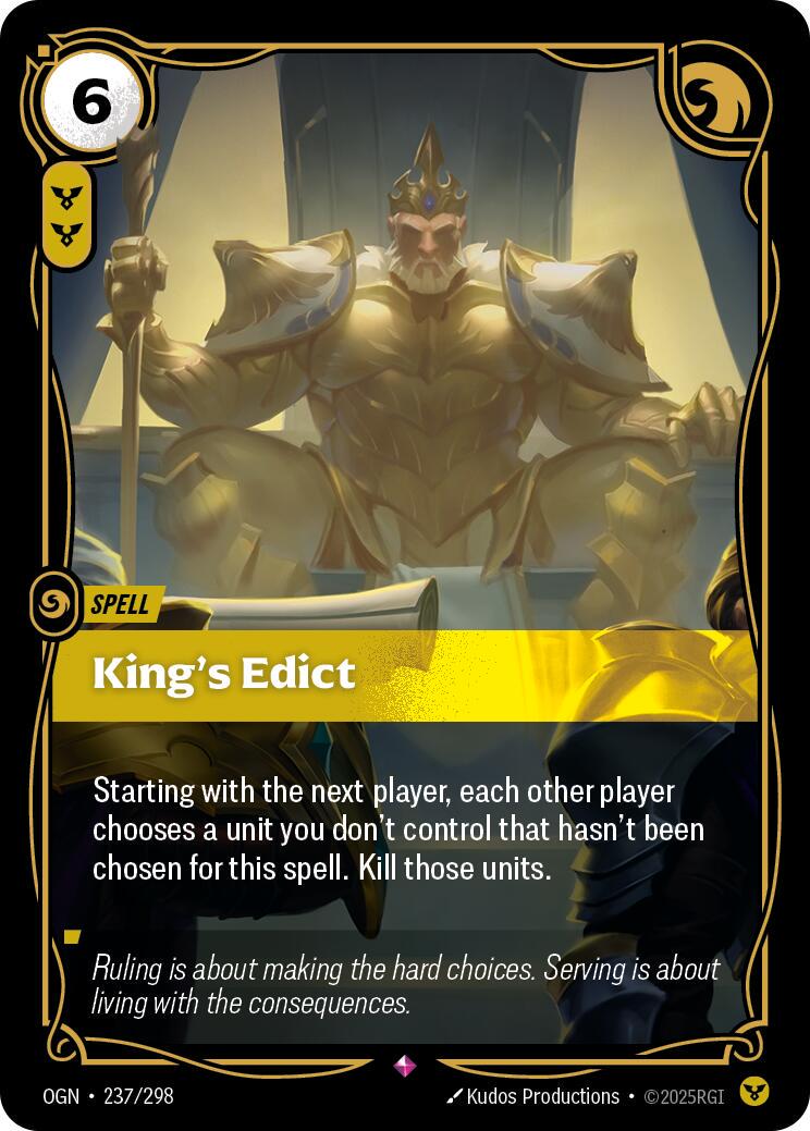 King's Edict 237 - Riftbound League of Legends OGN kart görseli