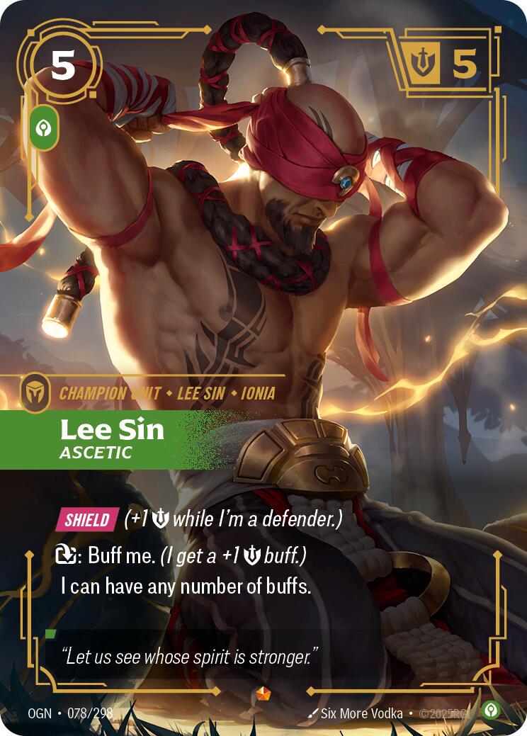 Lee Sin - Ascetic 78 - Riftbound League of Legends OGN kart görseli