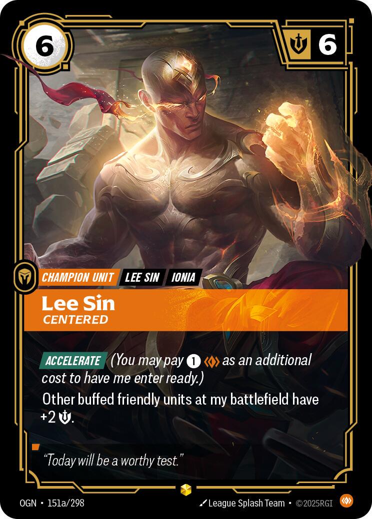 Lee Sin - Centered 151a - Riftbound League of Legends OGN kart görseli