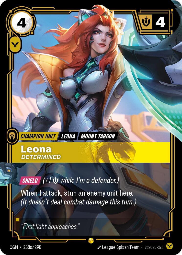 Leona - Determined 238a - Riftbound League of Legends OGN kart görseli