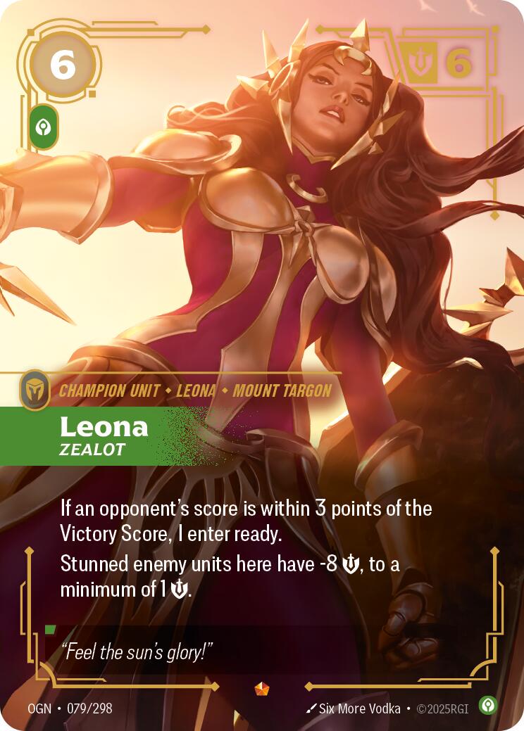 Leona - Zealot 79 - Riftbound League of Legends OGN kart görseli