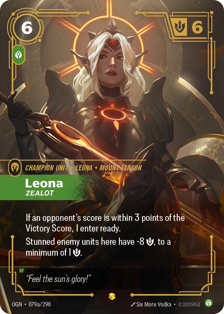 Leona - Zealot 79a - Riftbound League of Legends OGN kart görseli
