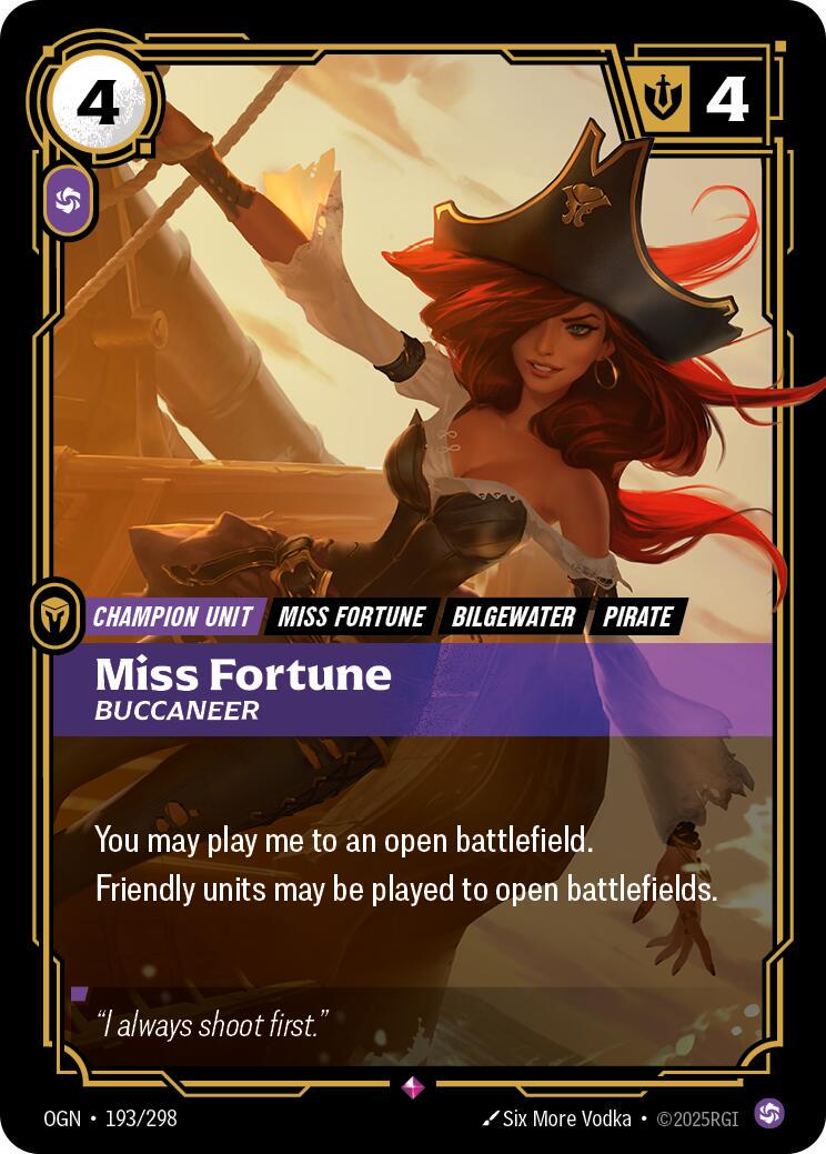 Miss Fortune - Buccaneer 193 - Riftbound League of Legends OGN kart görseli