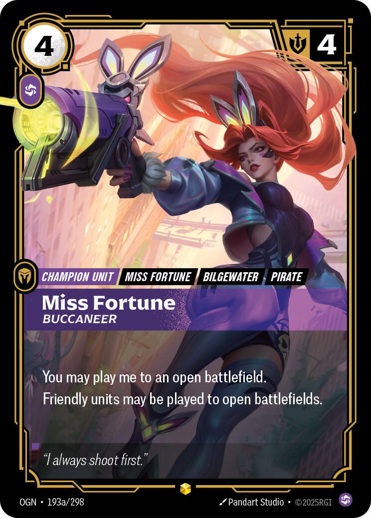 Miss Fortune - Buccaneer 193a - Riftbound League of Legends OGN kart görseli