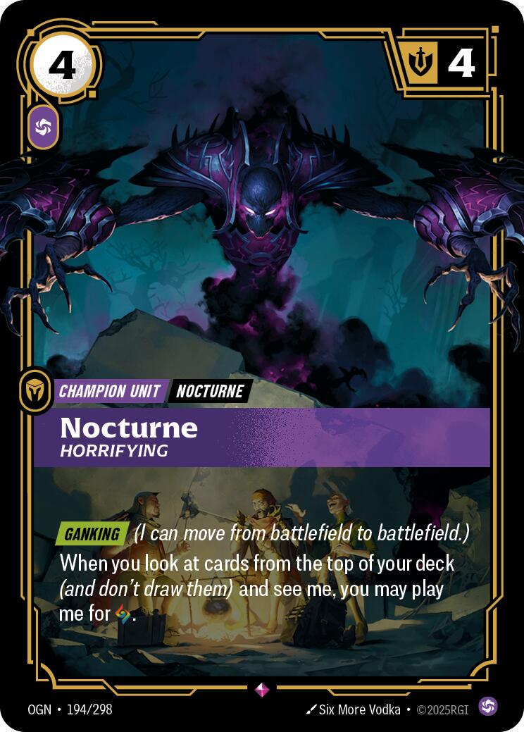 Nocturne - Horrifying 194 - Riftbound League of Legends OGN kart görseli