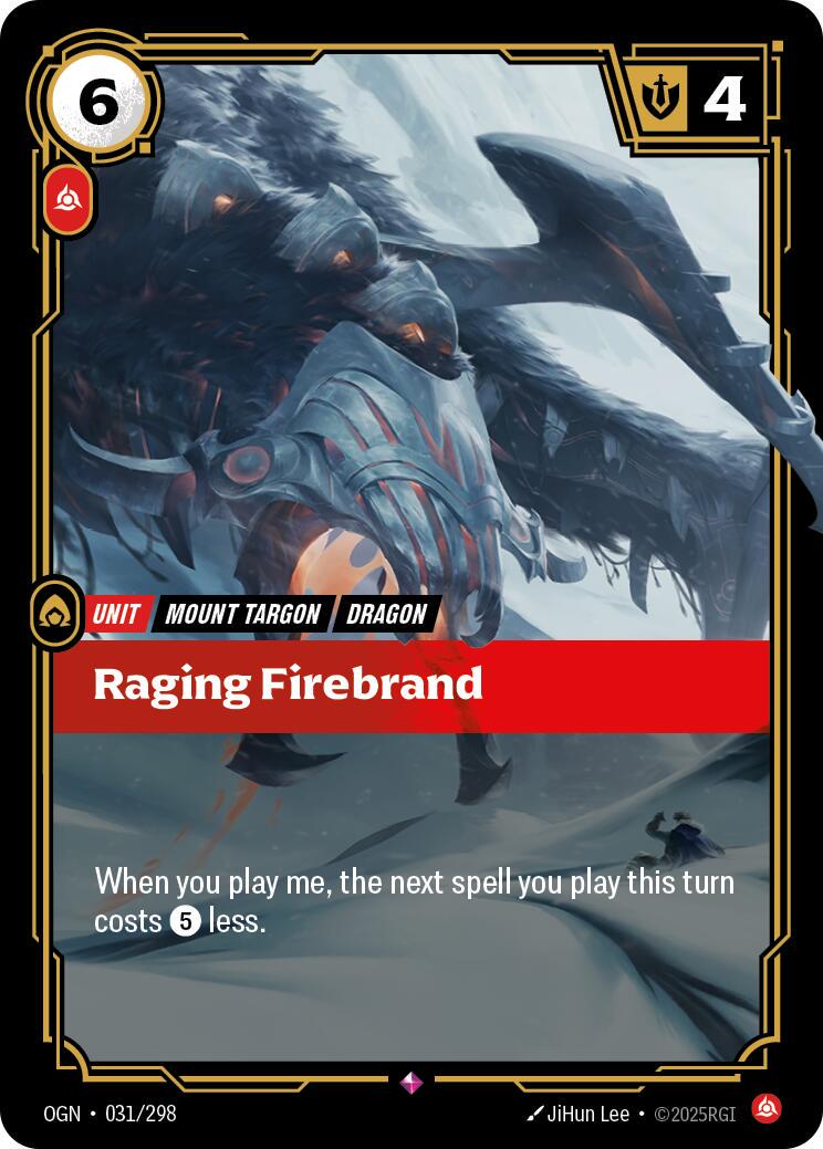 Raging Firebrand 31 - Riftbound League of Legends OGN kart görseli