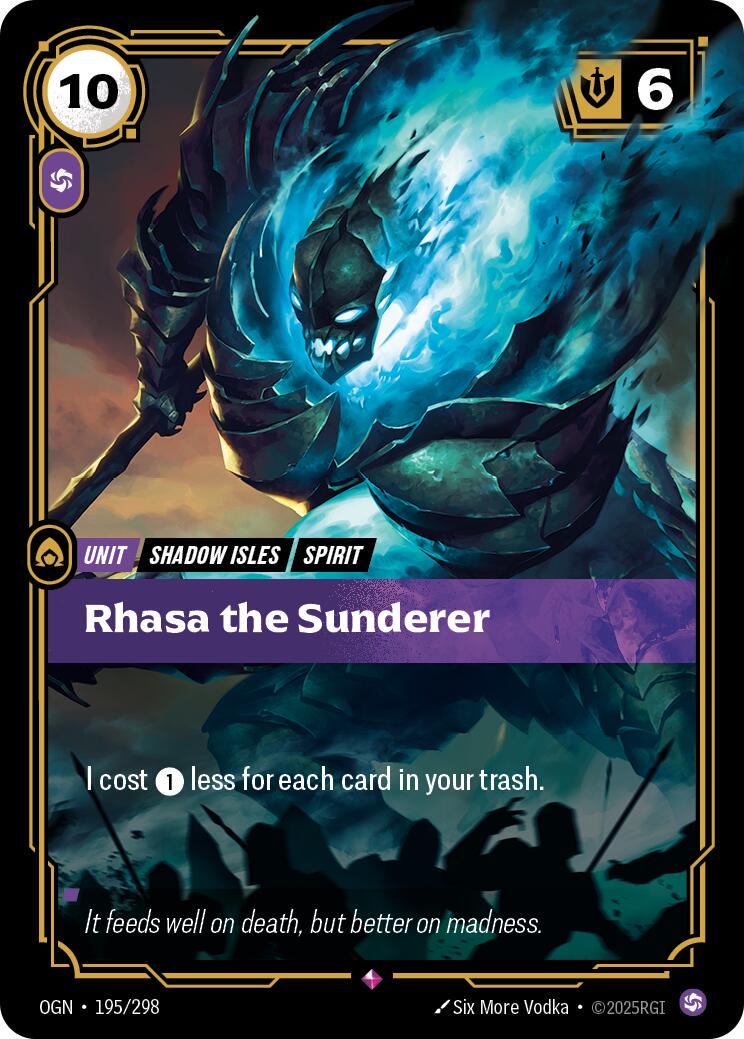 Rhasa the Sunderer 195 - Riftbound League of Legends OGN kart görseli