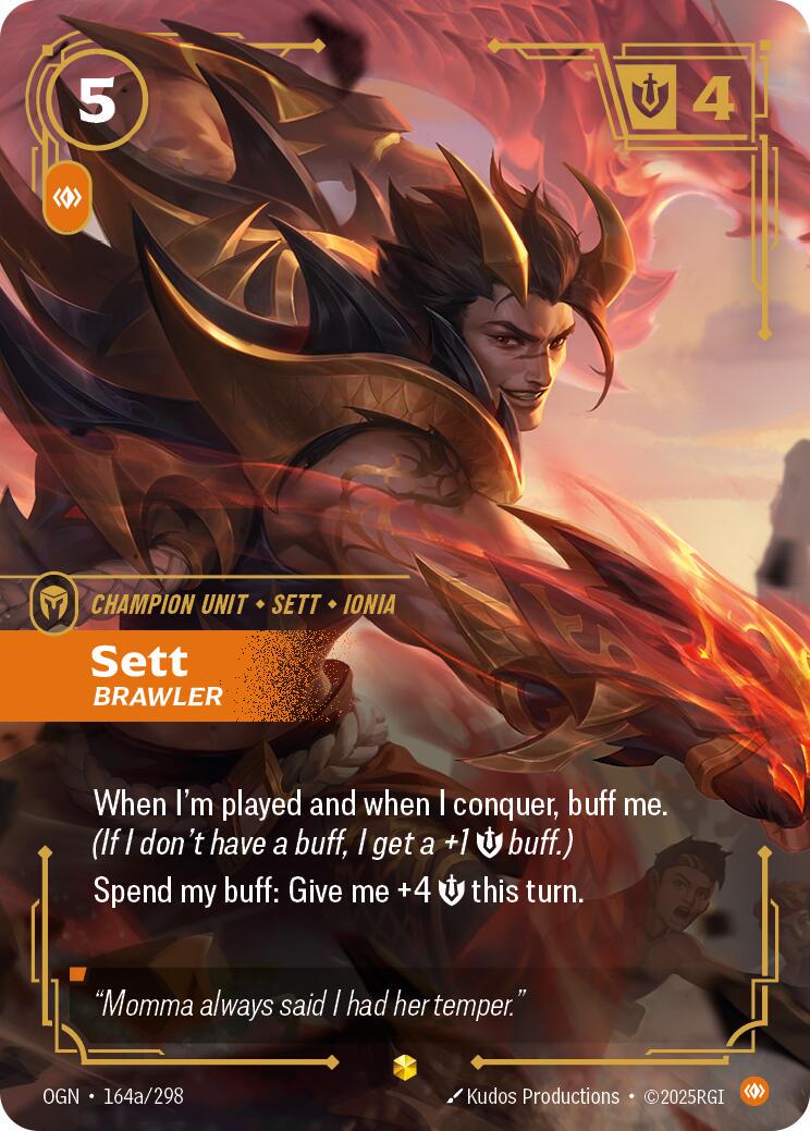 Sett - Brawler 164a - Riftbound League of Legends OGN kart görseli