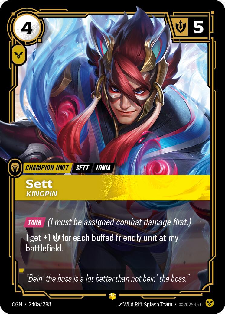 Sett - Kingpin 240a - Riftbound League of Legends OGN kart görseli
