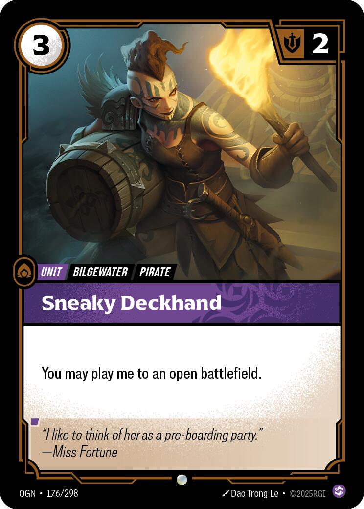 Sneaky Deckhand 176 - Riftbound League of Legends OGN kart görseli