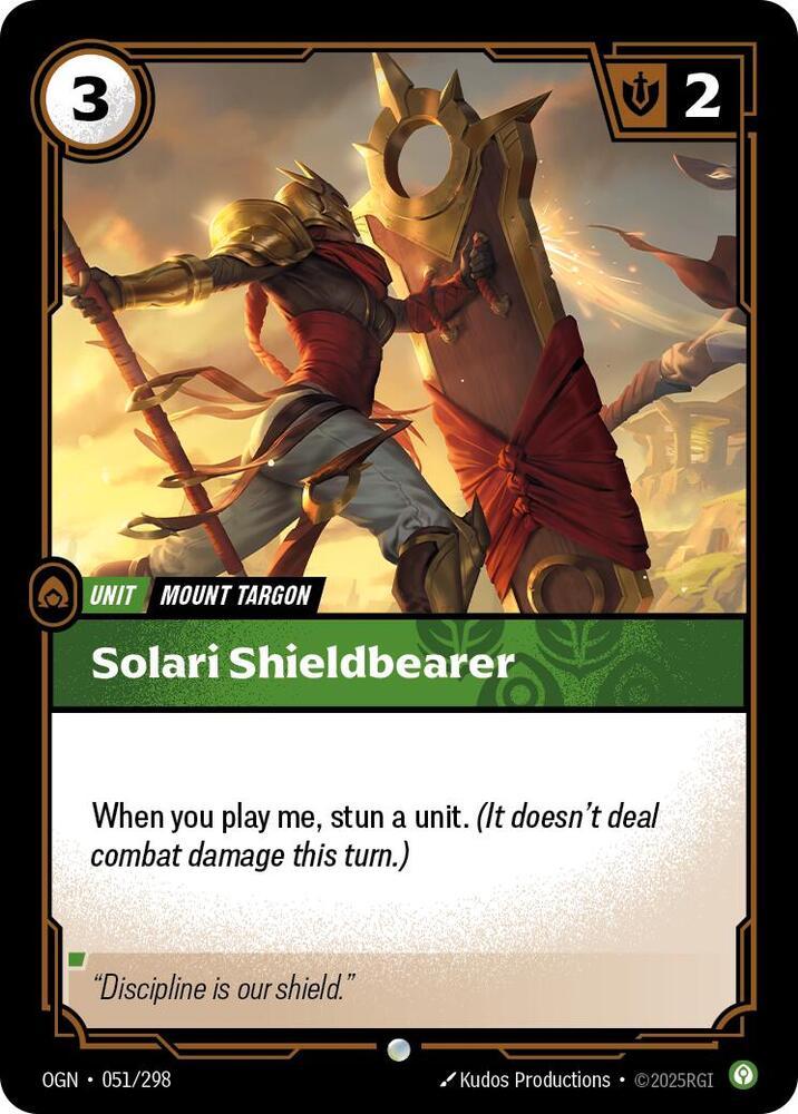 Solari Shieldbearer 51 - Riftbound League of Legends OGN kart görseli
