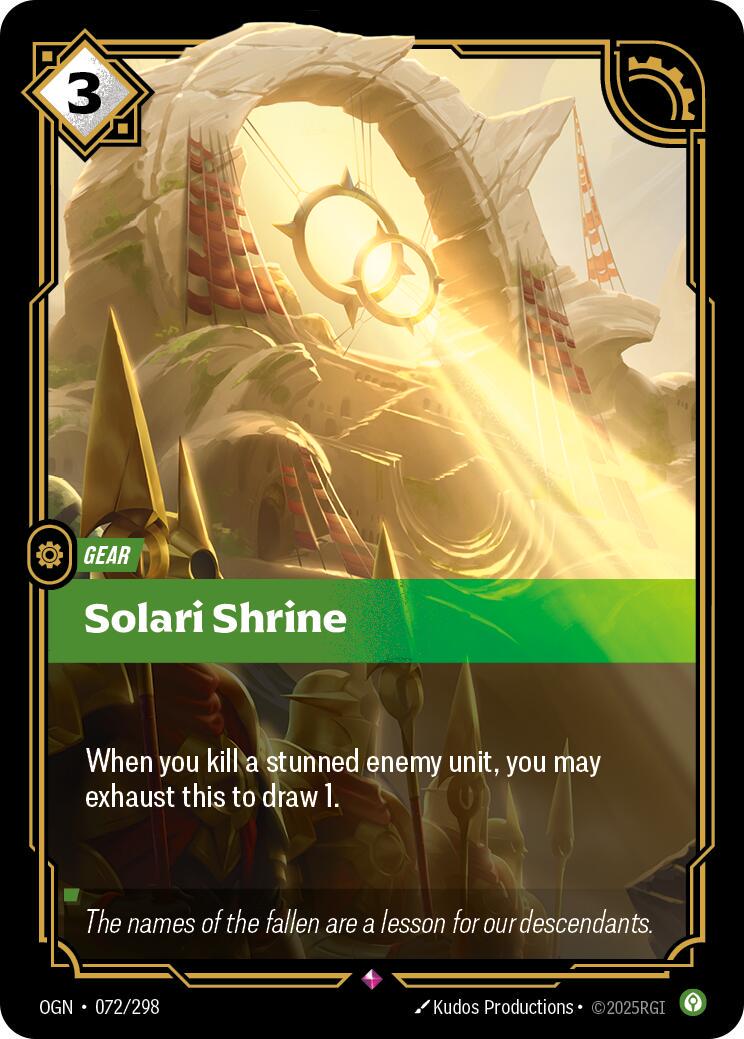 Solari Shrine 72 - Riftbound League of Legends OGN kart görseli
