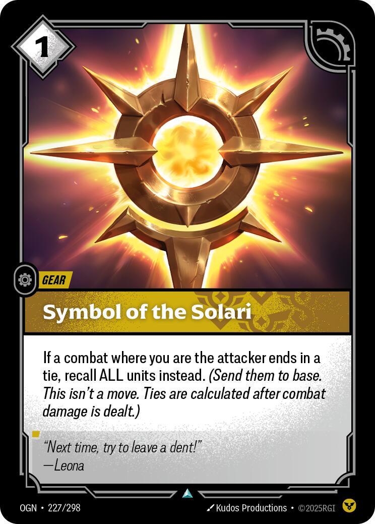 Symbol of the Solari 227 - Riftbound League of Legends OGN kart görseli