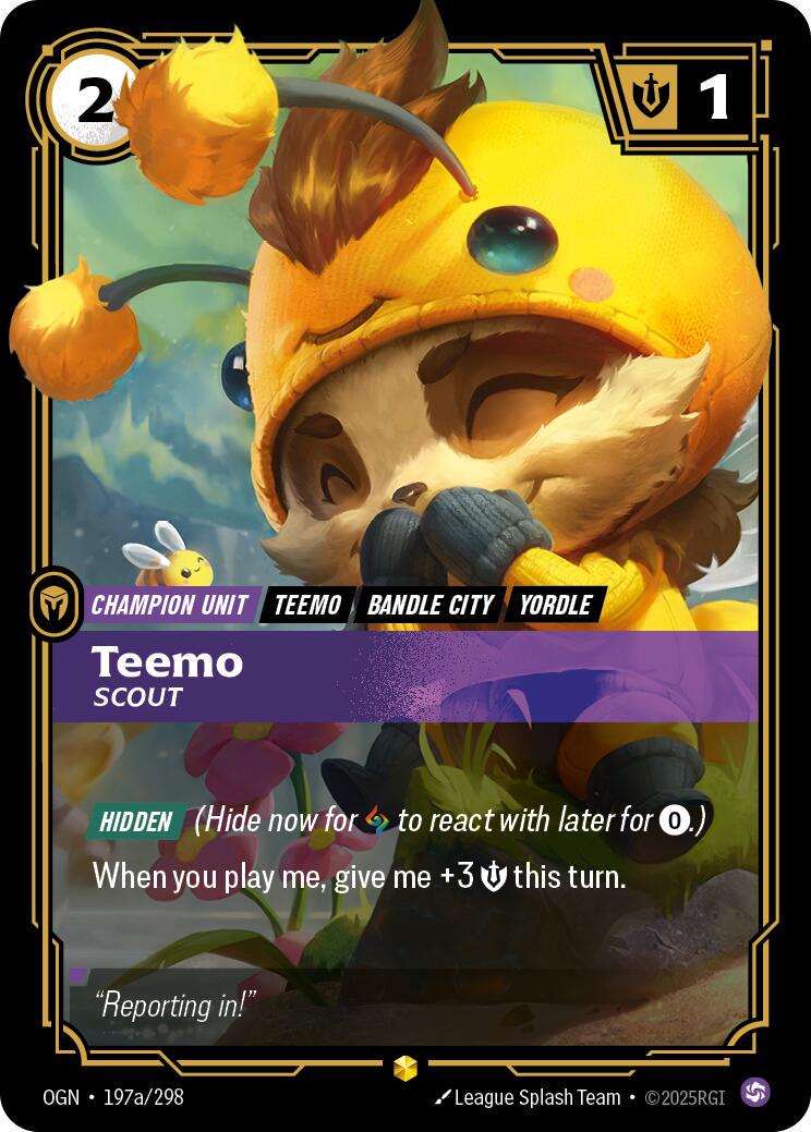 Teemo - Scout 197a - Riftbound League of Legends OGN kart görseli