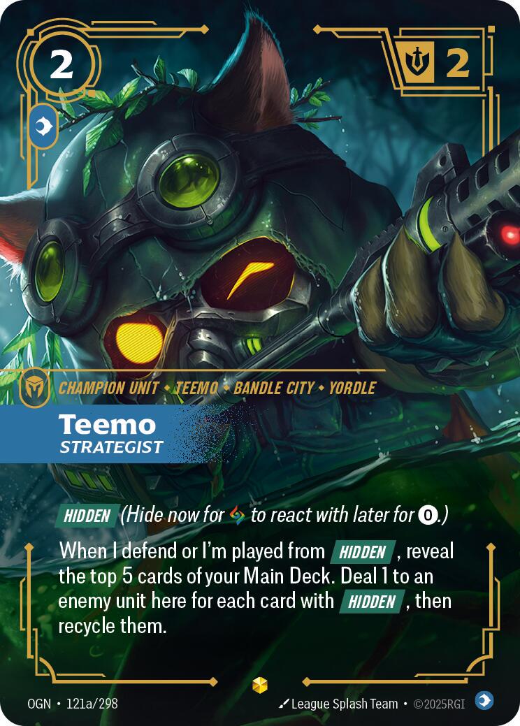 Teemo - Strategist 121a - Riftbound League of Legends OGN kart görseli