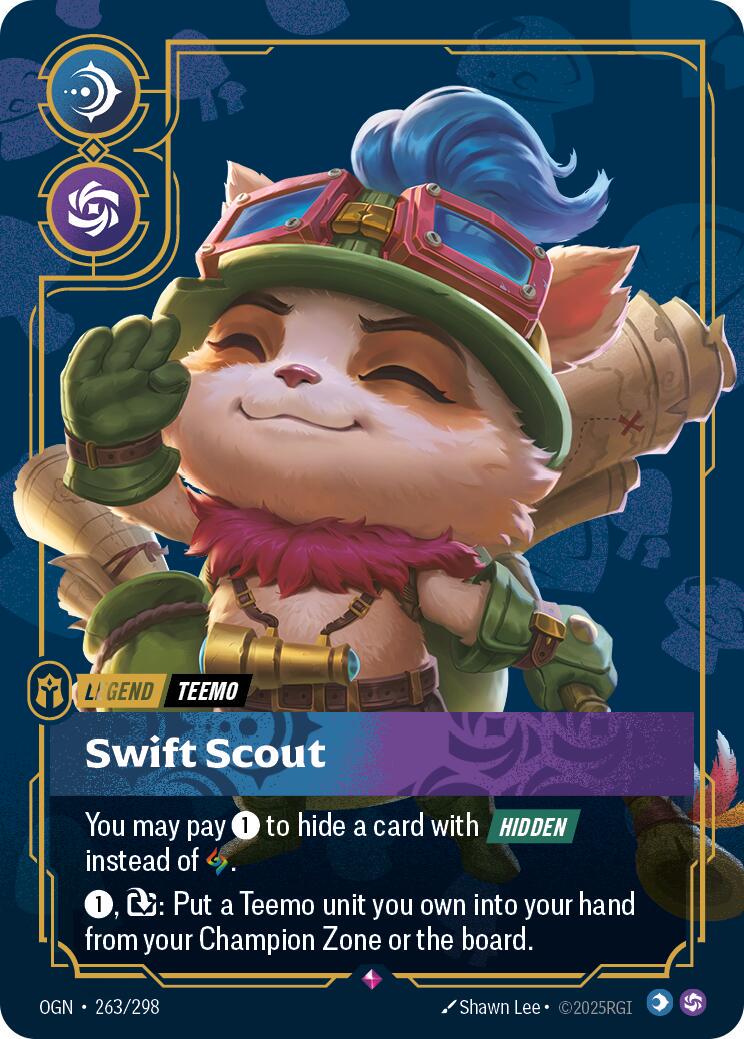 Teemo - Swift Scout 263 - Riftbound League of Legends OGN kart görseli