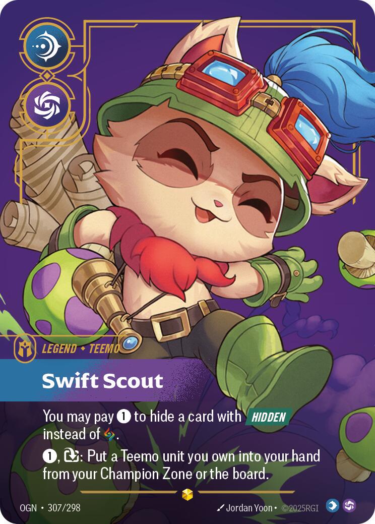 Teemo - Swift Scout 307 - Riftbound League of Legends OGN kart görseli
