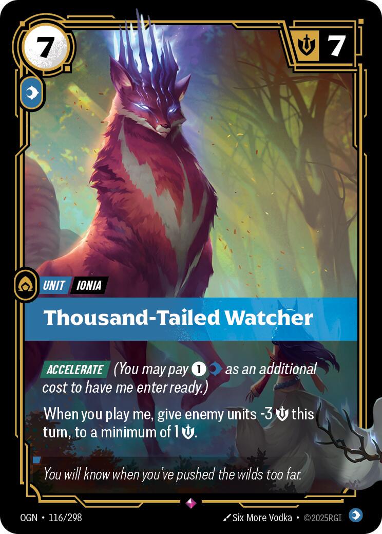 Thousand-Tailed Watcher 116 - Riftbound League of Legends OGN kart görseli