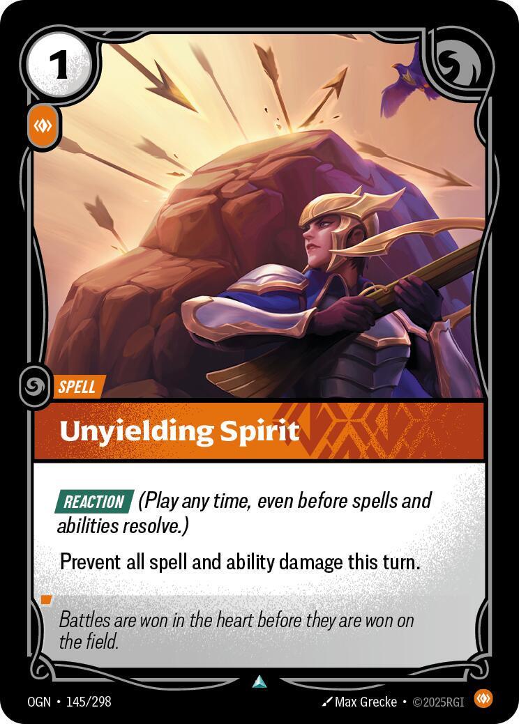 Unyielding Spirit 145 - Riftbound League of Legends OGN kart görseli