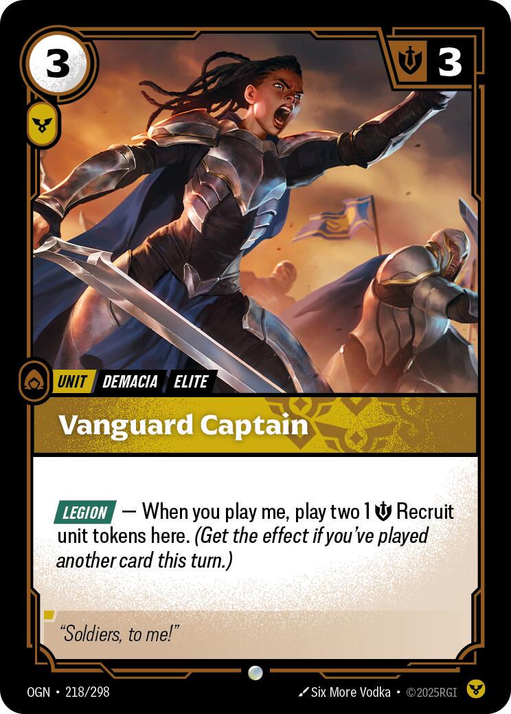 Vanguard Captain 218 - Riftbound League of Legends OGN kart görseli