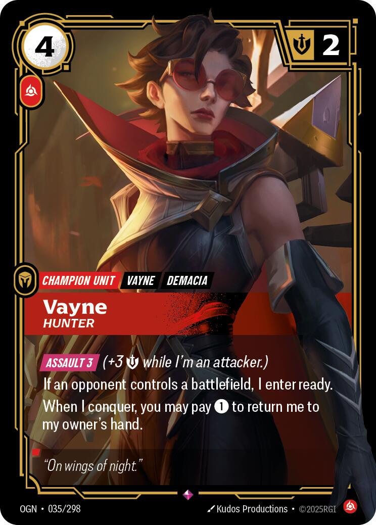 Vayne - Hunter 35 - Riftbound League of Legends OGN kart görseli