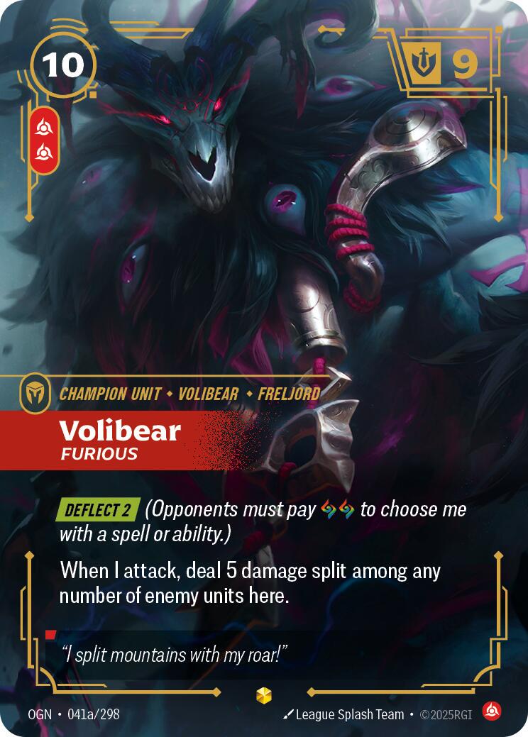 Volibear - Furious 41a - Riftbound League of Legends OGN kart görseli