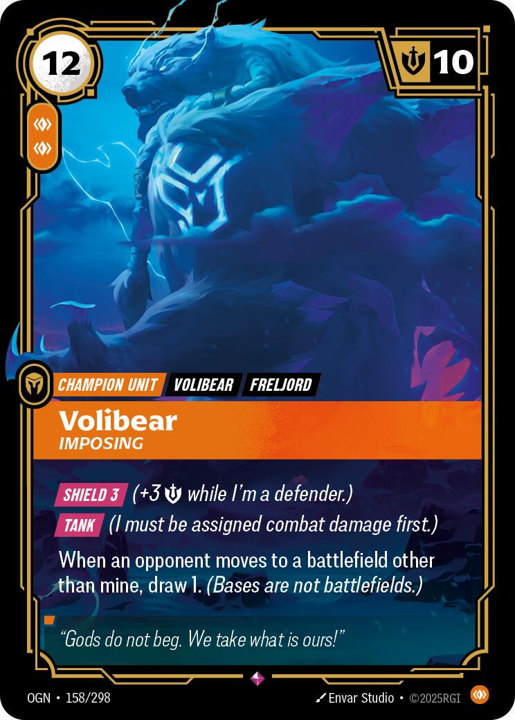 Volibear - Imposing 158 - Riftbound League of Legends OGN kart görseli