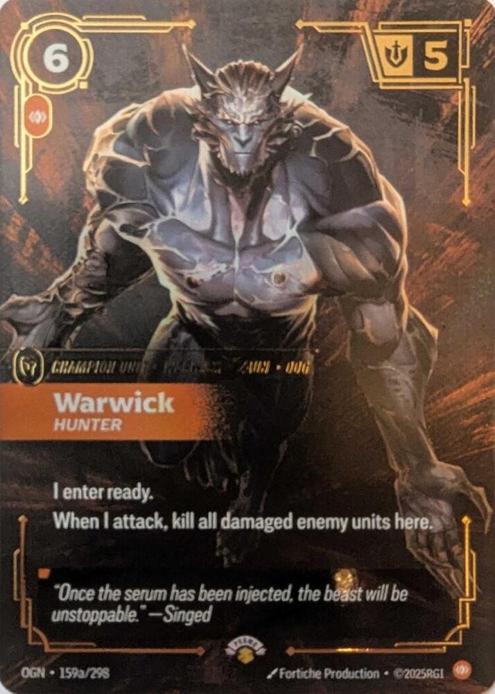 Warwick - Hunter 159A - Riftbound League of Legends OGN kart görseli