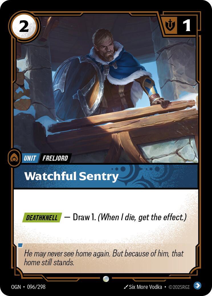 Watchful Sentry 96 - Riftbound League of Legends OGN kart görseli
