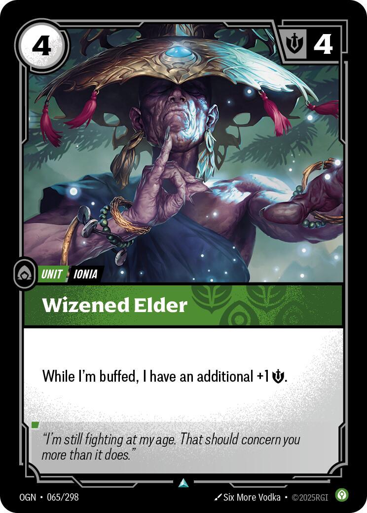 Wizened Elder 65 - Riftbound League of Legends OGN kart görseli