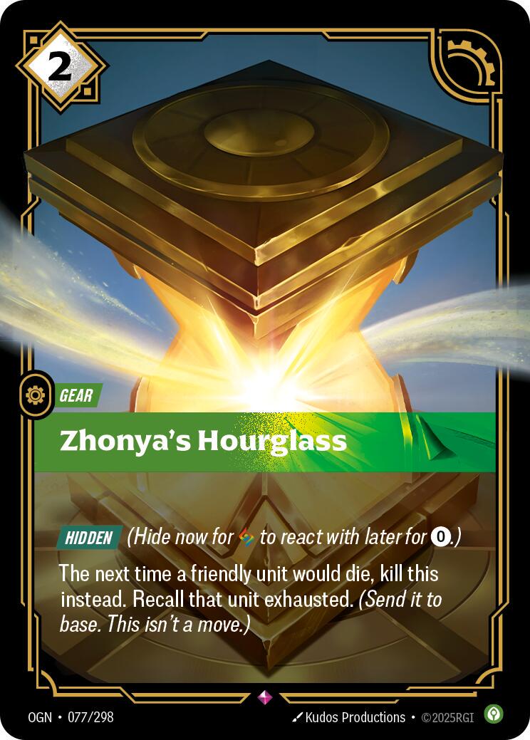 Zhonya's Hourglass 77 - Riftbound League of Legends OGN kart görseli