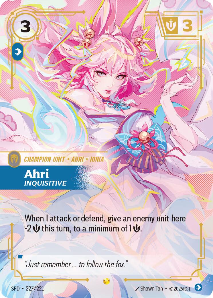 Ahri - Inquisitive 227 - Riftbound League of Legends SFD kart görseli