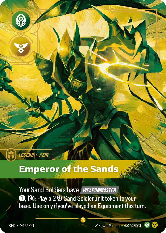 Azir - Emperor of the Sands 247 - Riftbound League of Legends SFD kart görseli