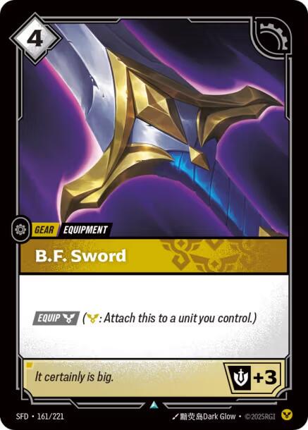 B.F. Sword 161 - Riftbound League of Legends SFD kart görseli