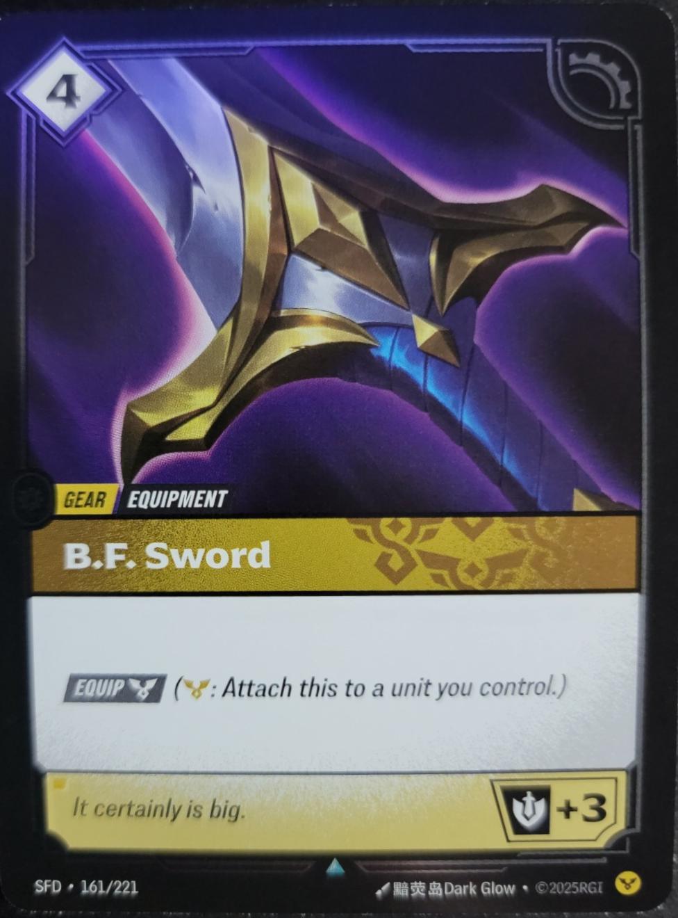 B.F. Sword 161 - Riftbound League of Legends SFD kart görseli