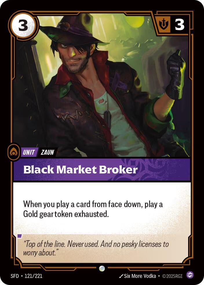 Black Market Broker 121 - Riftbound League of Legends SFD kart görseli