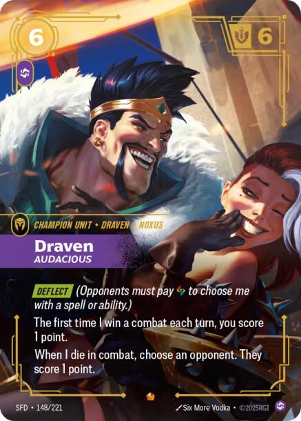 Draven - Audacious 148 - Riftbound League of Legends SFD kart görseli
