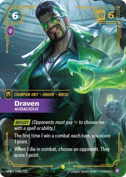 Draven - Audacious 148a - Riftbound League of Legends SFD kart görseli