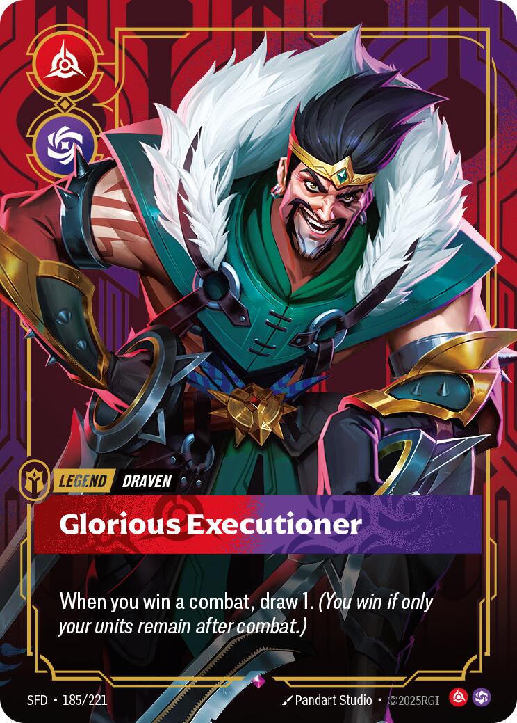 Draven - Glorious Executioner 185 - Riftbound League of Legends SFD kart görseli
