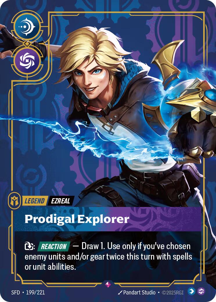 Ezreal - Prodigal Explorer 199 - Riftbound League of Legends SFD kart görseli