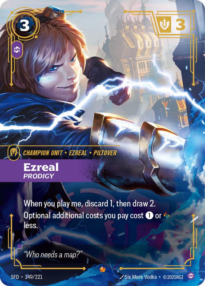 Ezreal - Prodigy 149 - Riftbound League of Legends SFD kart görseli
