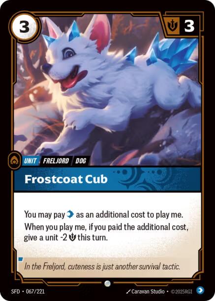 Frostcoat Cub 67 - Riftbound League of Legends SFD kart görseli
