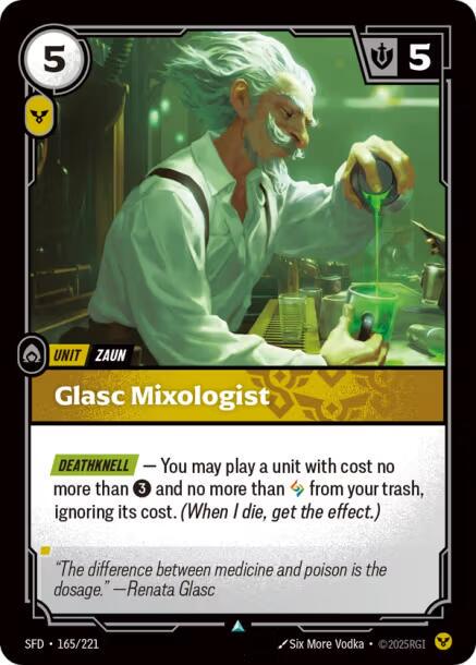 Glasc Mixologist 165 - Riftbound League of Legends SFD kart görseli