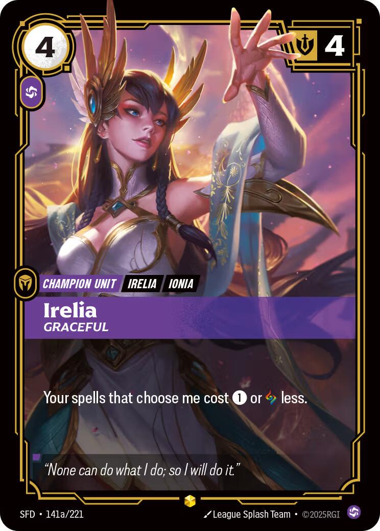Irelia - Graceful 141a - Riftbound League of Legends SFD kart görseli