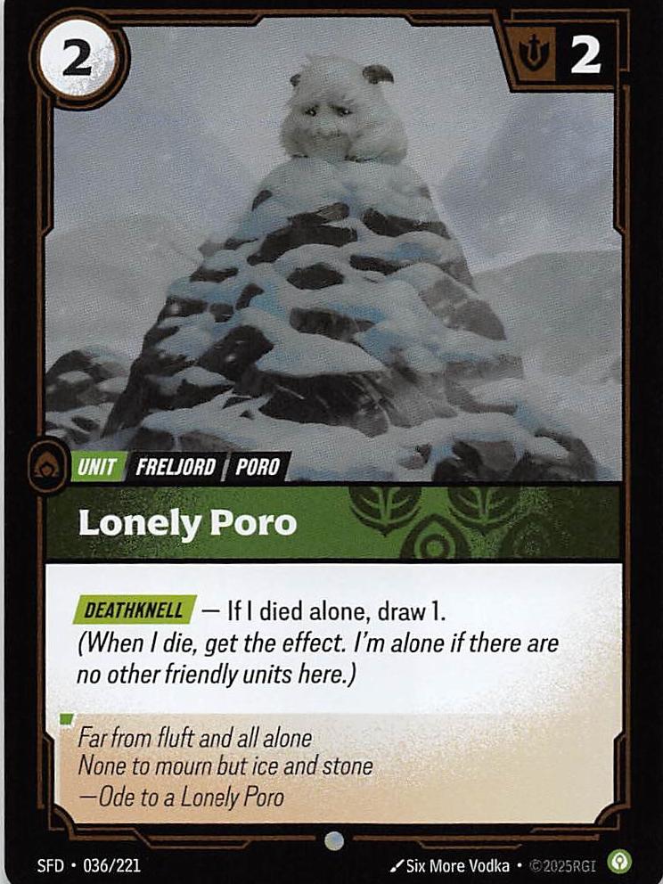 Lonely Poro 36 - Riftbound League of Legends SFD kart görseli