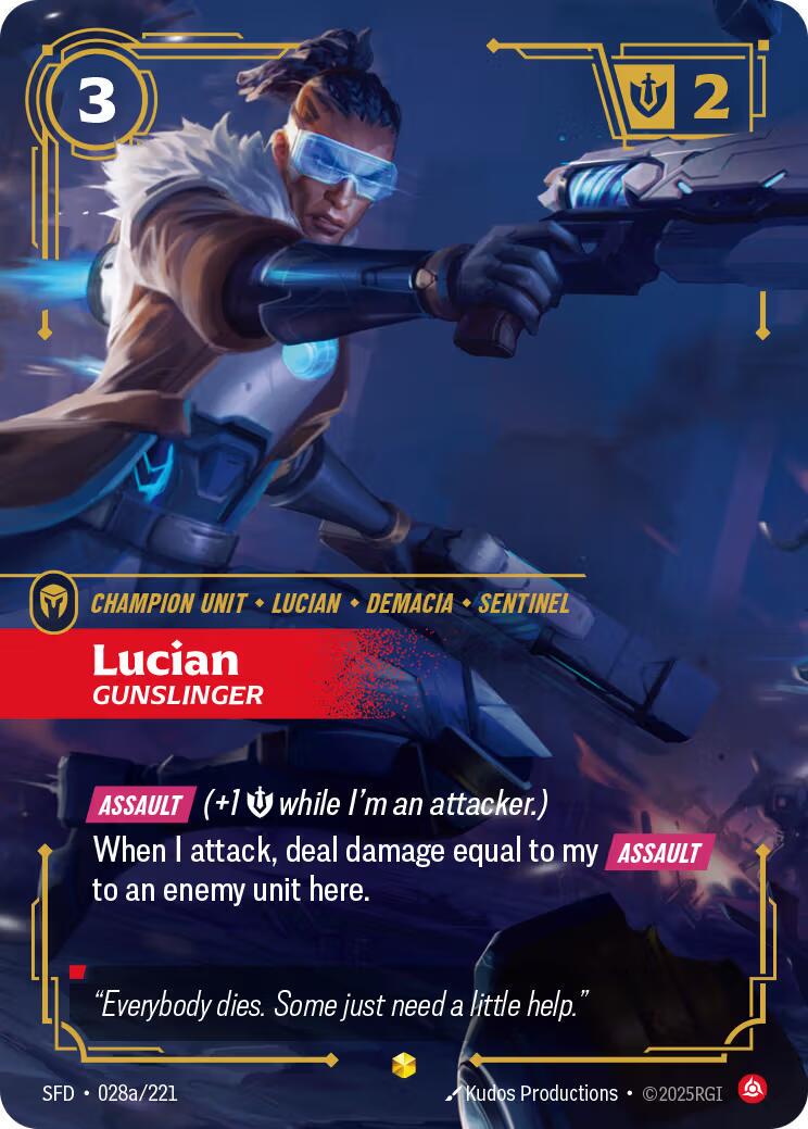 Lucian - Gunslinger 28a - Riftbound League of Legends SFD kart görseli