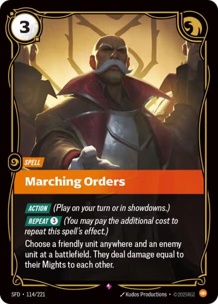 Marching Orders 114 - Riftbound League of Legends SFD kart görseli
